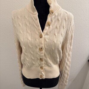 Tommy Hilfiger Cream Cable Knit Cardigan